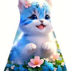 Floral Kitten Dress for Girls Sleeveless Princess Dress