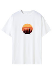 Forest Motorcycle Rider Print Men's Graphic Crew Neck Active T-shirt