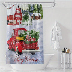 1p Waterproof Christmas Style Shower Curtain - Bathroom Decor and Privacy