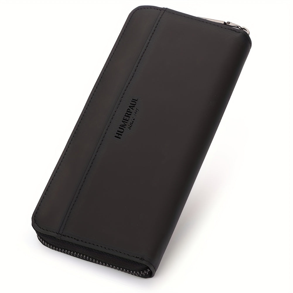 HUMERPAUL Women's Leather Wallet Long Travel Money Bag with Multiple Compartment