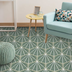 11pcs Geometric Line Art Hexagon Floor Stickers Ethnic Vintage Marble Pattern