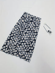 Daisy Print Skirt Elastic Waist Casual Skirt Women's Clothing