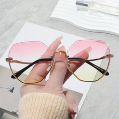 Ombre Rimless Sunglasses UV400 Sun Shades Vacation Beach Travel