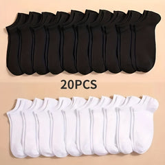 10 Pairs Unisex Solid Lightweight Ankle Socks Women's Stockings & Hosiery