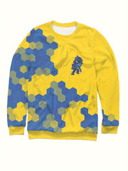 Clash Hexagon Pattern Sweatshirt For Kids Boy's Top