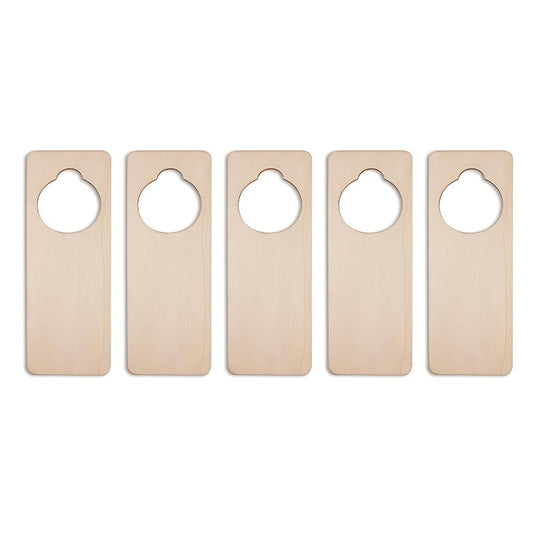 5pcs Natural Wooden Door Handle Hanger DIY Double-sided Hanging Decoration