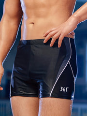 Colorful Stripe Nylon Men's Boxer Swimming Trunks Beach Shorts