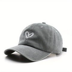 Unisex Vintage Curved Brim Baseball Cap With Letter Embroidery