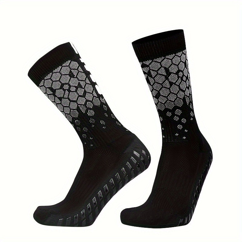 Men's Grip Soccer Socks Thickened Non-Slip Crew Sports Socks