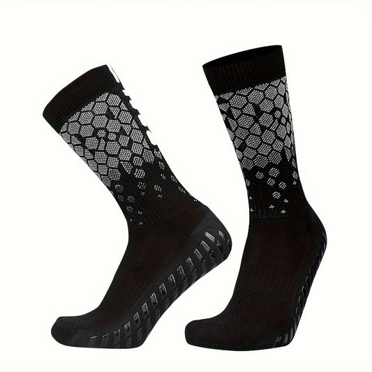 Men's Sports Grip Socks Non-slip Football Crew Socks