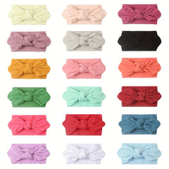Soft Nylon Elastic Bow Jacquard Headband for Newborn Baby Girls