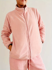 Fleece Liner Jacket Mock Neck Zipper Sports Coat