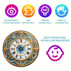 Wooden Round Time Puzzle Christmas Birthday Gift Game