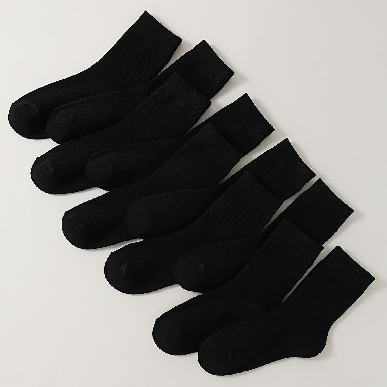10 Pairs Comfy & Breathable Women's Solid Socks All-match Stockings