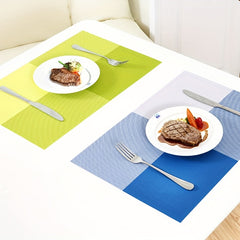 PVC Woven Placemats Washable Reusable Anti-fouling Table Mats Heat Insulatio