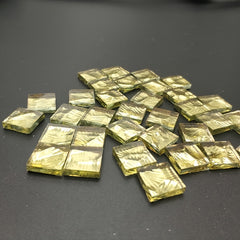 60pcs Light Golden Glass Mosaic Tile 0.591x0.591inch for DIY Art Projects