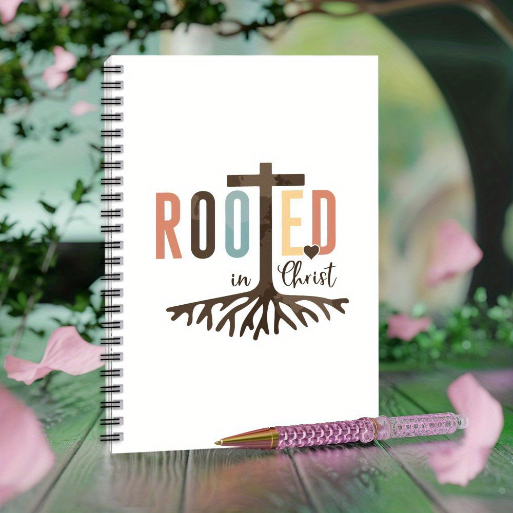 Inspirational Rooted in Christ Spiral Notebook Mixed Colors 100 Pages