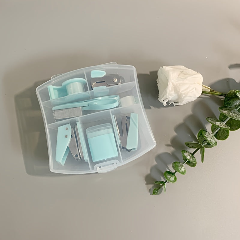 Macaron Stationery Set - Clear Plastic Box