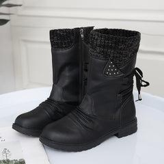Women's Chunky Heeled Mid Calf Boots Western Cowboy Boots