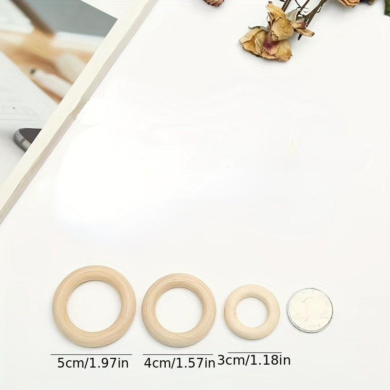 10pcs Wooden Circle Hanging Ring for Jewelry Bag Clothing Curtain