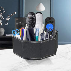 Desktop Remote Control Holder Waterproof PU Leather Storage Box