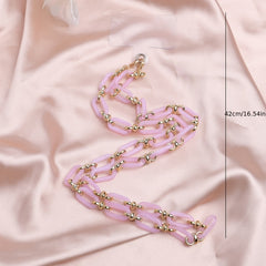 Sweet Pink Key Chain Detachable Chain Bag Strap Anti-drop Hanging Rope