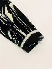 Women's Stripe Print Long Sleeve Button Up Shirt