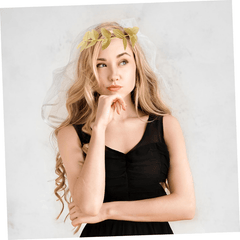 Golden Leaf Roman Wreath for Women Plastic Party Decoration