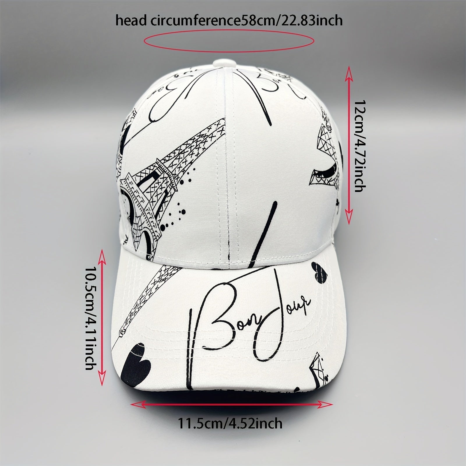 Couple Baseball Cap & Heart Printed Dad Hat Sun Hat