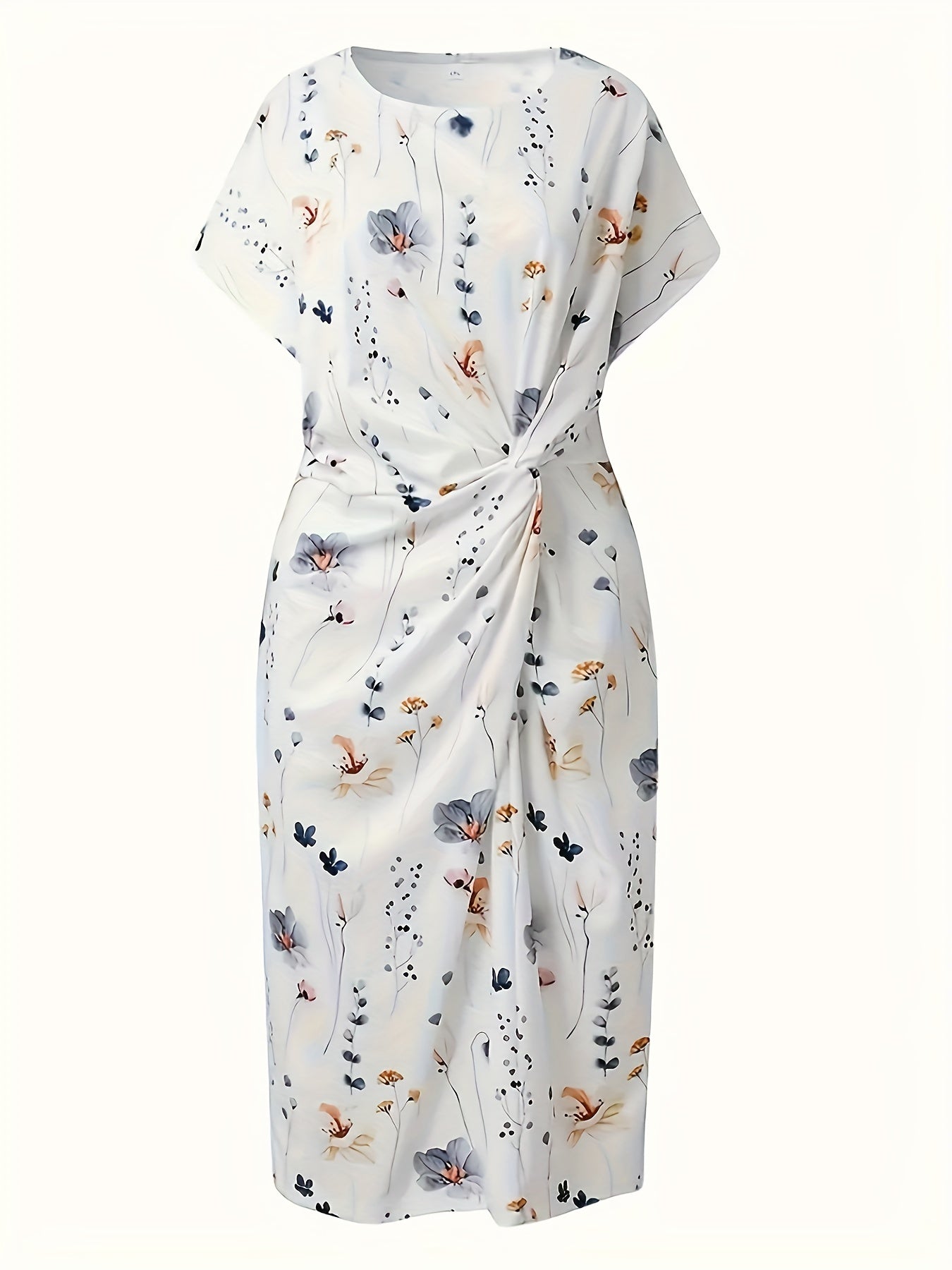 Floral Print Short Sleeve Casual Dress