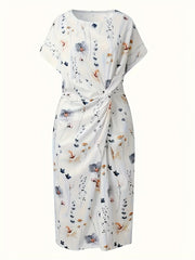 Floral Print Short Sleeve Casual Dress