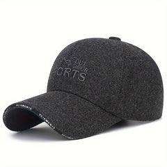 Letter Embroidered Winter Baseball Cap Middle aged And Elderly Cap Outdoor Cap