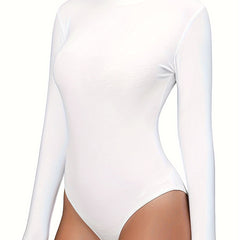 Mock Neck Bodysuit Tummy Control Long Sleeve Slimmer Body Shaper
