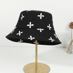Floral Print Bucket Hat Wide Brim Sun Hat for Women