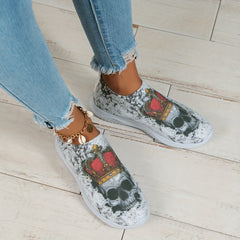 Women's Halloween Knit Sock Shoes Casual Low Top Slip On Sneakers