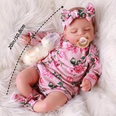 20 Inch Reborn Baby Doll Anime Themed Vinyl Sleeping Newborn with Accessories