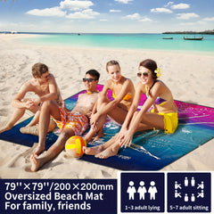 Waterproof Beach Blanket 200x200 Lightweight Mat for Summer Travel