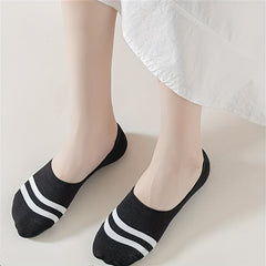 10 Pairs Striped Ankle Socks Soft & Lightweight Women's Stockings & Hosiery