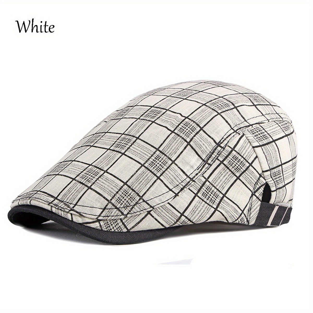 Unisex Check Newsboy Berets Forward Hat