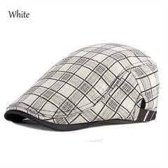 Unisex Check Newsboy Berets Forward Hat