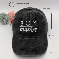 BOY MAMA Embroidery Baseball Cap Distressed Sun Hat