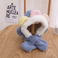 Colorful Sunflower Earmuffs & Winter Scarf for Girls