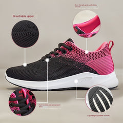 Women's Colorblock Knit Sports Shoes Lightweight Running Tennis Sneakers