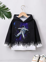 Baby Boys Astronaut Print Hoodie Sweatshirt Kids Clothes