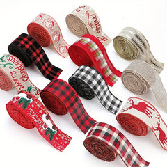Red Plaid Bow Christmas Ribbon Decoration