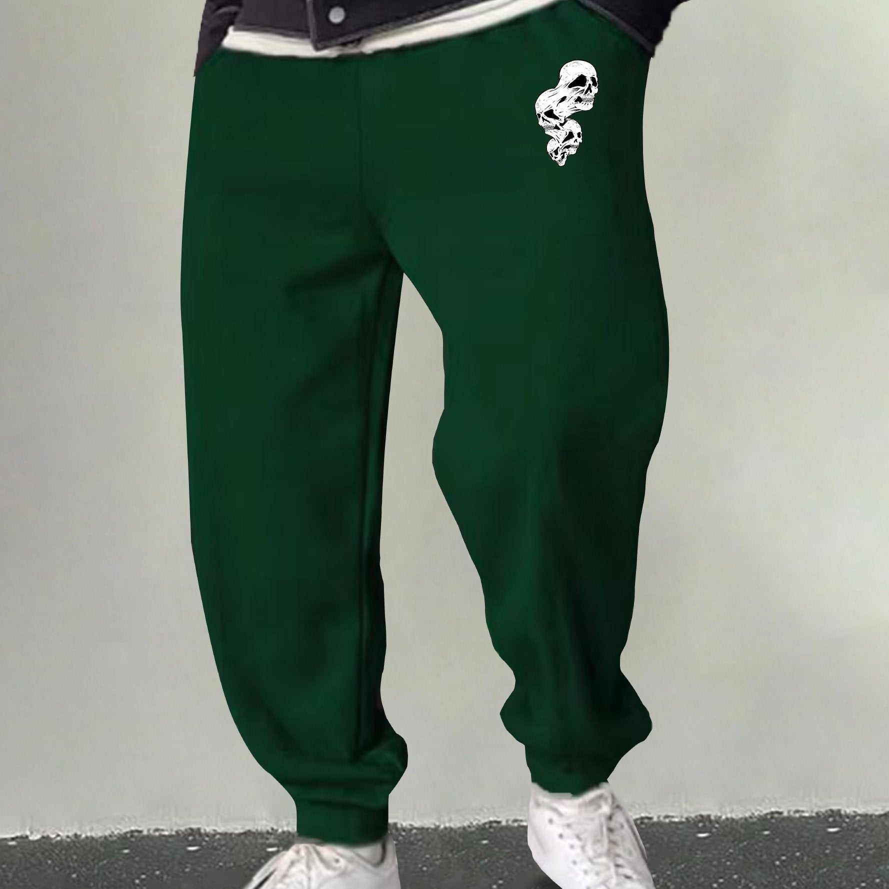 Men's Skull Graphic Sweatpants Casual Drawstring Loose Joggers