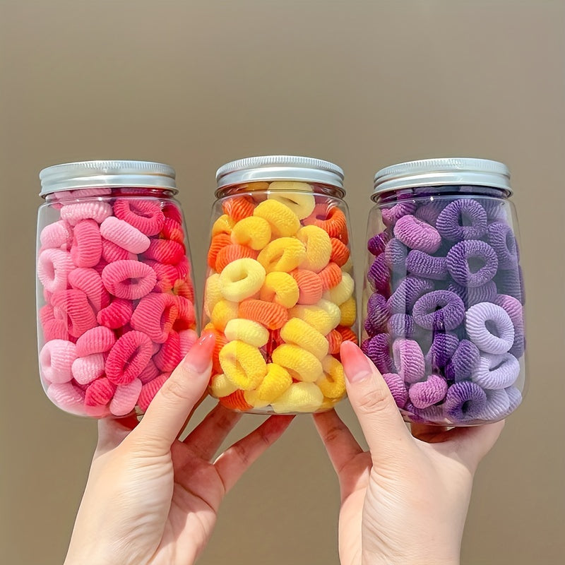 100pcs Candy Seamless Hair Elastics Ties Ponytail Holder