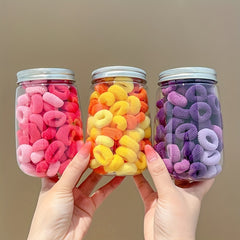 100pcs Candy Seamless Hair Elastics Ties Ponytail Holder