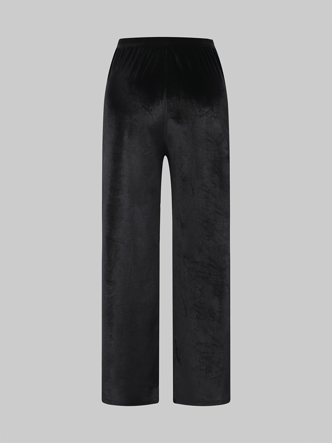 Velvet High Rise Wide Leg Trousers