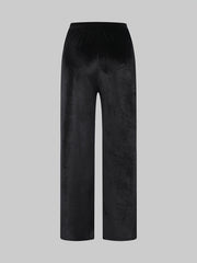 Velvet High Rise Wide Leg Trousers